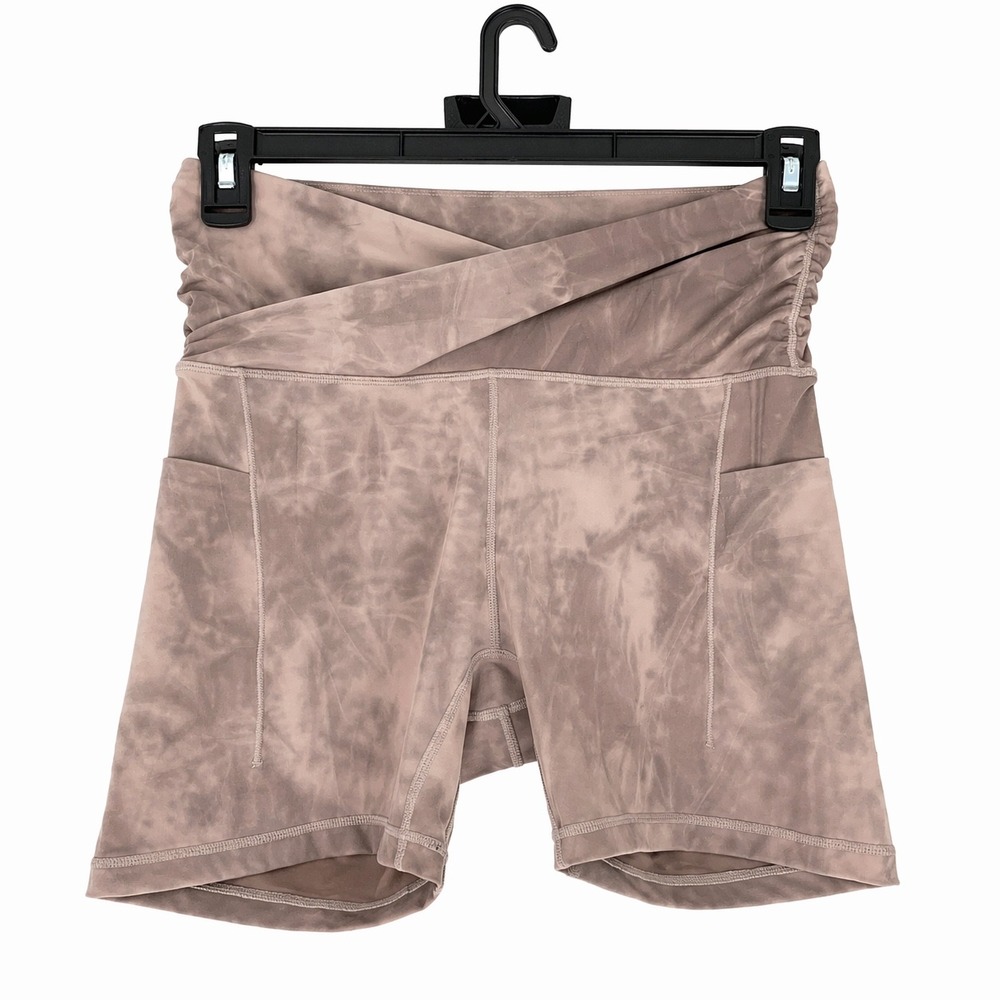 ODODOS Tie Dye Biker Shorts Medium High Waist Pockets Athletic